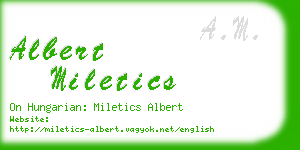 albert miletics business card